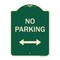 Signmission Designer Series-No Parking W/ Bidirectional Arrow Green Heavy-Gauge Aluminum, 24" x 18", G-1824-9954 A-DES-G-1824-9954 - alternate 1
